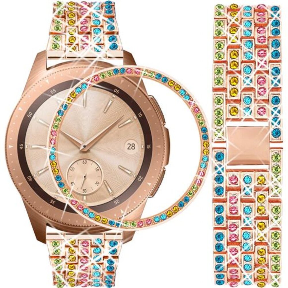 NEW Multicolor Rhinestone Samsung Galaxy Watch Band + Cover
